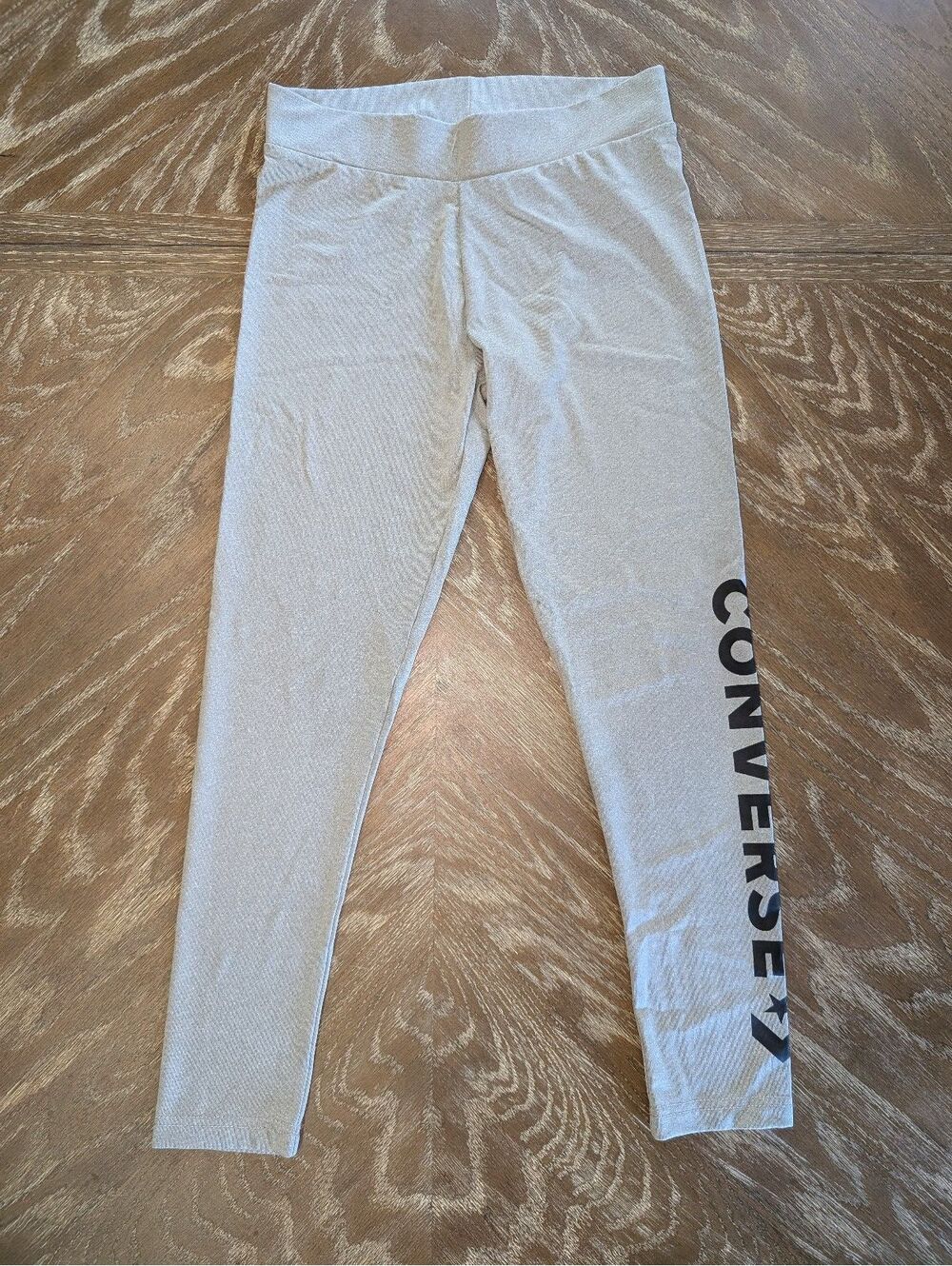 Converse Youth Girls L 12-13 Yrs Gray Heather Leggings Spellout Graphic